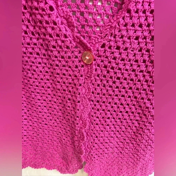 Women’s Size M Pink Lace 2/3 Length Sleeve Sweater - Picture 3 of 5